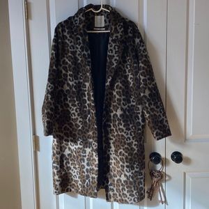 UO cheetah trench coat